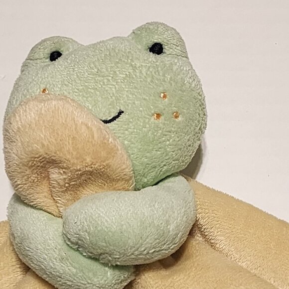 Just One Year CUTIE yellow green frog lovey security blanket rattle - Picture 2 of 7